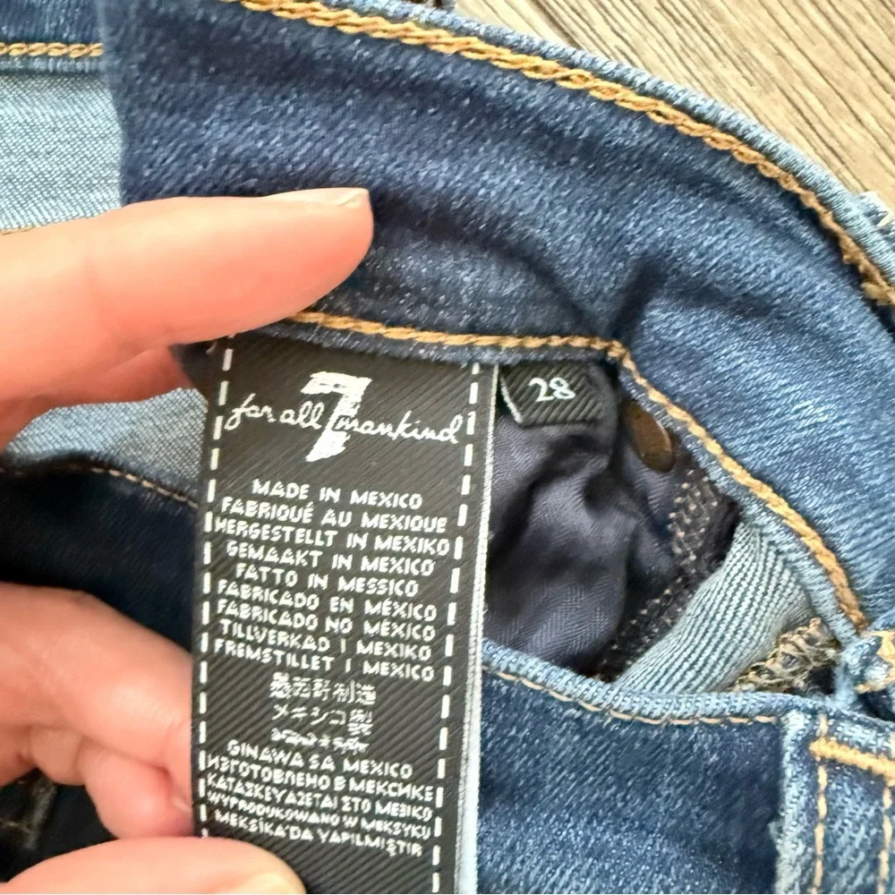 3 FOR $10 - 7 For All Mankind Cropped Gwenevere Dark Blue Skinny Jeans 28 - Picture 4 of 10